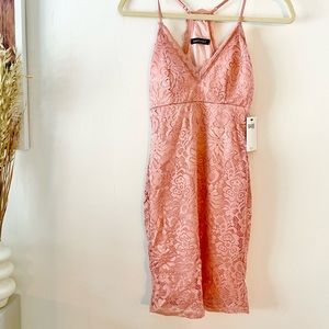 NEW! Blush Pink Floral Lace Racerback Dress, SMALL